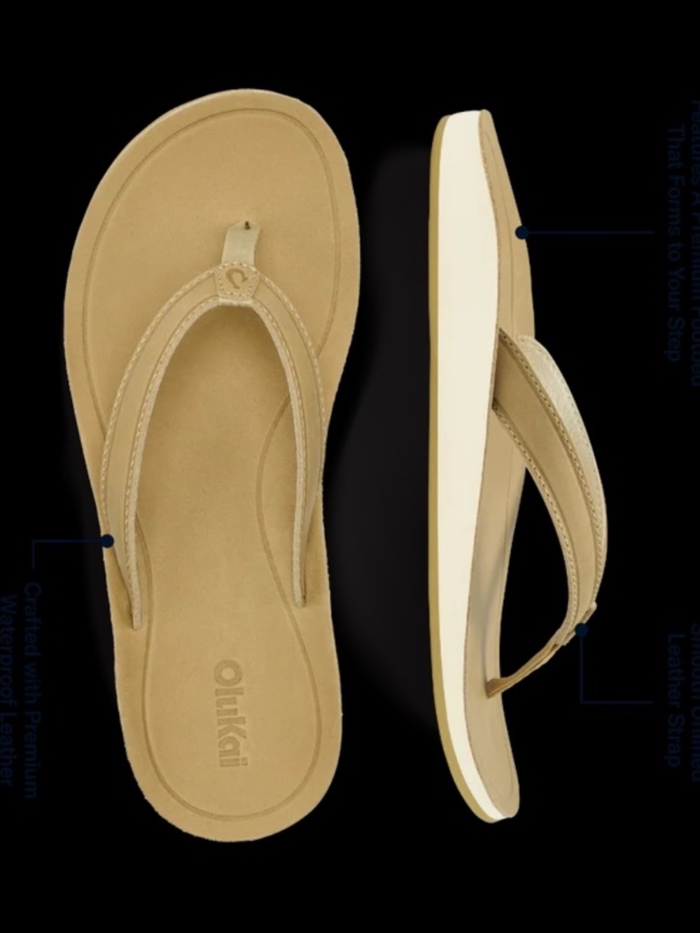 Southshore Waterproof Leather Sandals, OluKai, Size 7